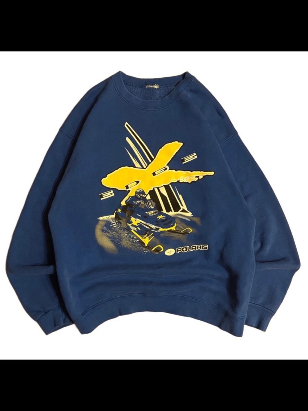 Polaris Edge X Logo Royal Blue Crewneck Sweatshirt Mens Medium 1990s